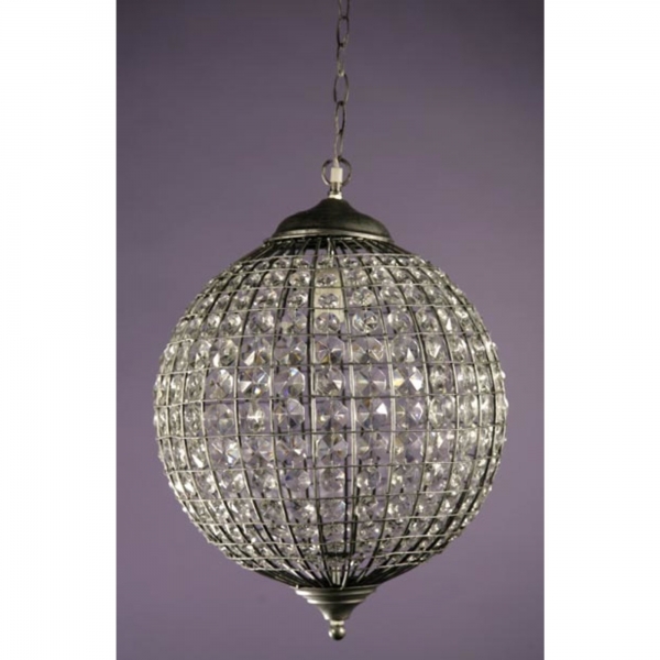 Silver Ball Crystal Chandelier