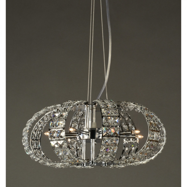 Contemporary Crystal 8 Light Chandelier - Chrome and Clear