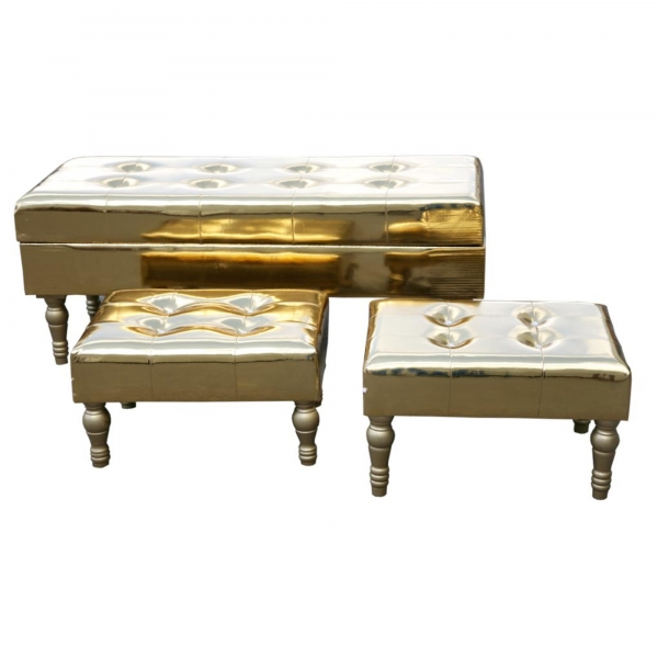 High Gloss Gold Bench set of 3