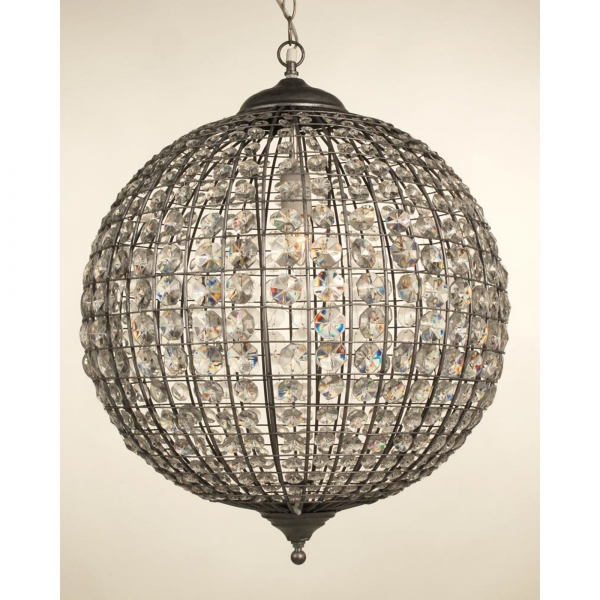 Silver Ball Crystal Chandelier