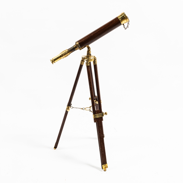 Gold Telescope with Wood Trim