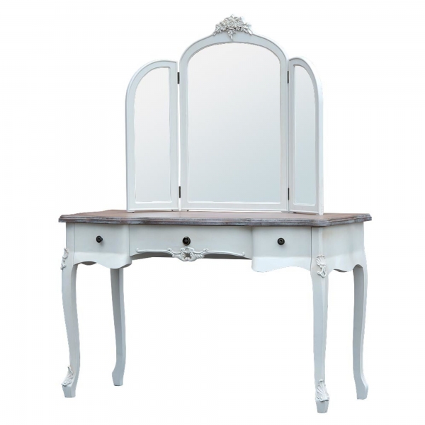 Appleby Dressing Table with Triple Mirror - White