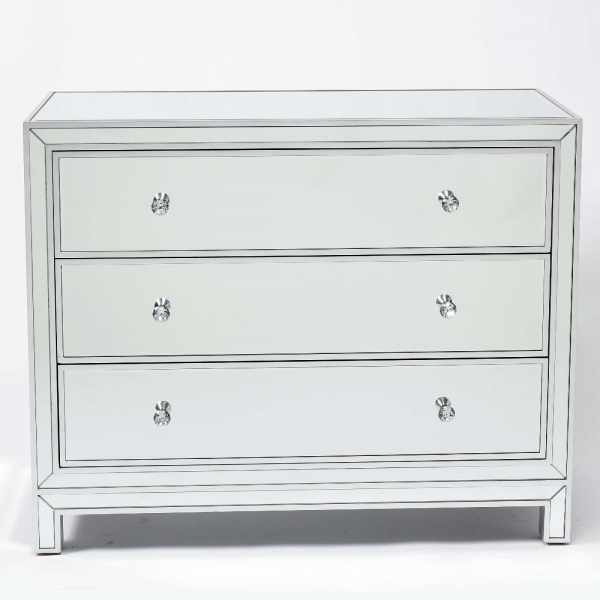 Chateauneuf Mirrored Chest of 3 Drawers 