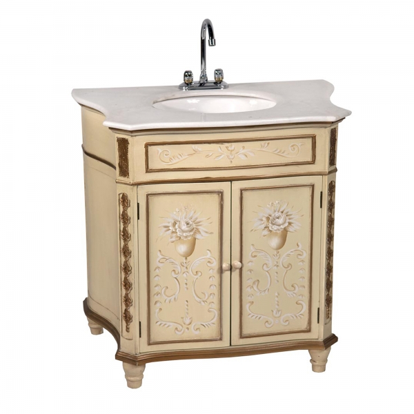 Rosasea Sink with Cabinet - Cream