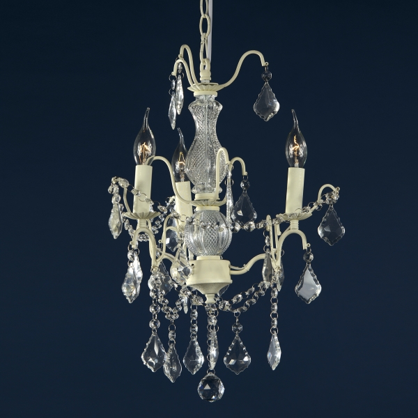 Charlotte 3 Light Chandelier - Cream Crack