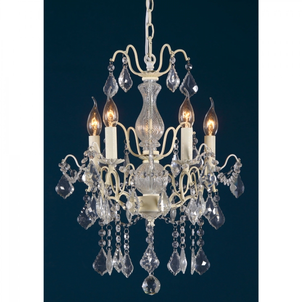 Charlotte Cream Crack Chandelier - 5 Arm 