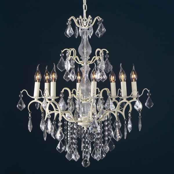 Charlotte 8 Light Chandelier - Cream Crack