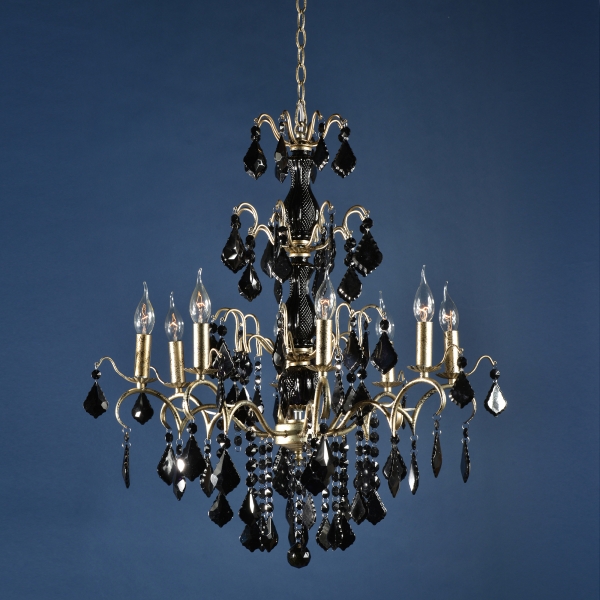 Charlotte 8 Light Chandelier - Silver and Black