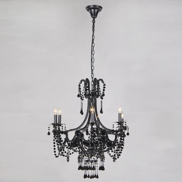 Marie Therese Lace 6 Light Chandelier - Black