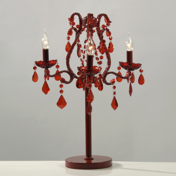 Marie Therese 3 Arm Candelabra - Red