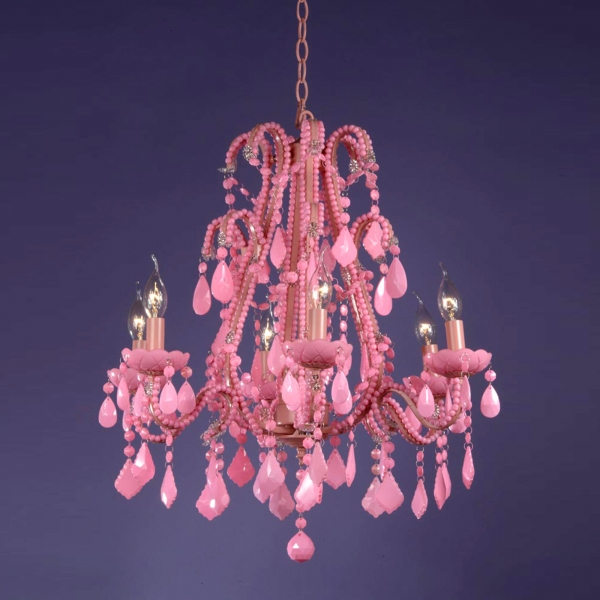 Marie Therese 6 Light Chandelier - Pink