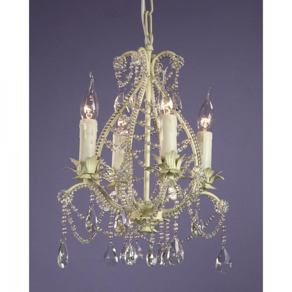 Marie Therese 4 Light Chandelier - Cream and Clear