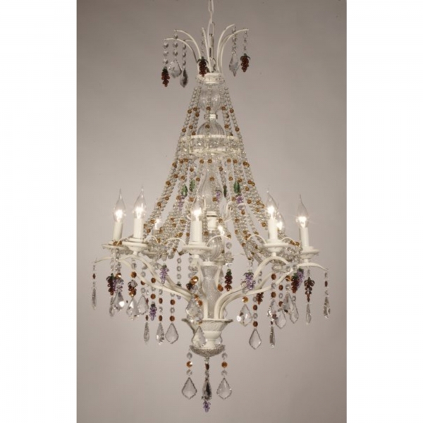 8 Light Chandelier - Cream Crack