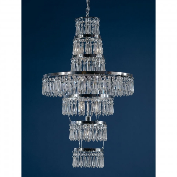 Crystal 3 Light Ceiling Light - Chrome