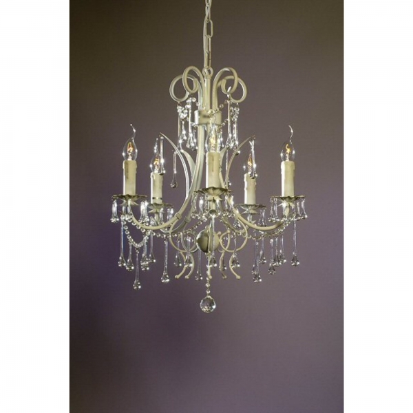 Cream Chandelier - 5 Arm