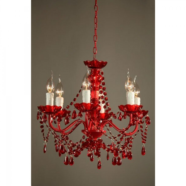 Suzanne 6 Light Chandelier - Red