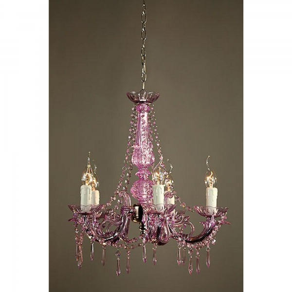 Delicate Lilac  Chandelier - 5 Arm