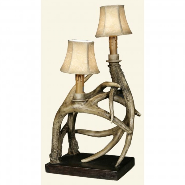 Natural Wild Antler table lamp - 2 lights