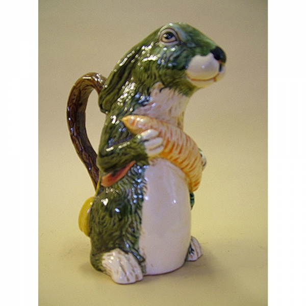 In the style of Barbotine Onnaing Ceramic Jug Rabbit