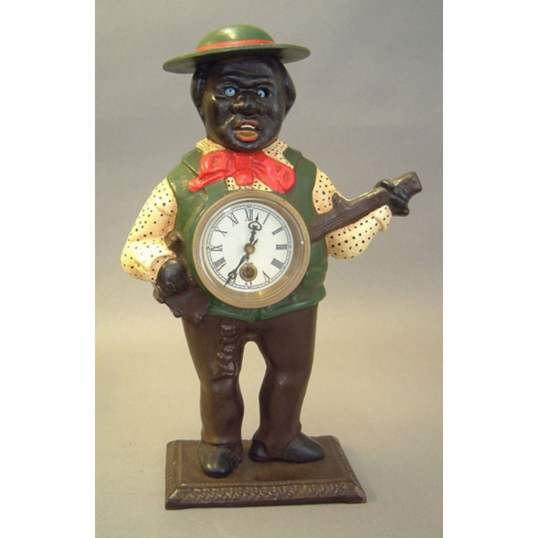 Mechanical Moving Eye  Clock Man with Guitar 