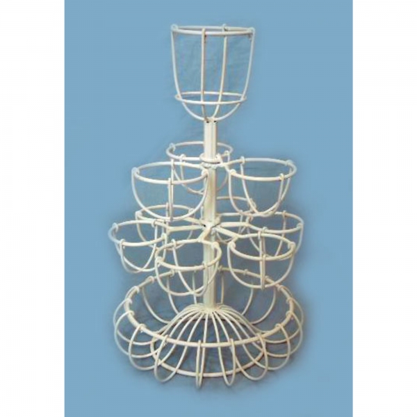 Antique White Iron Egg or Fruit Holder