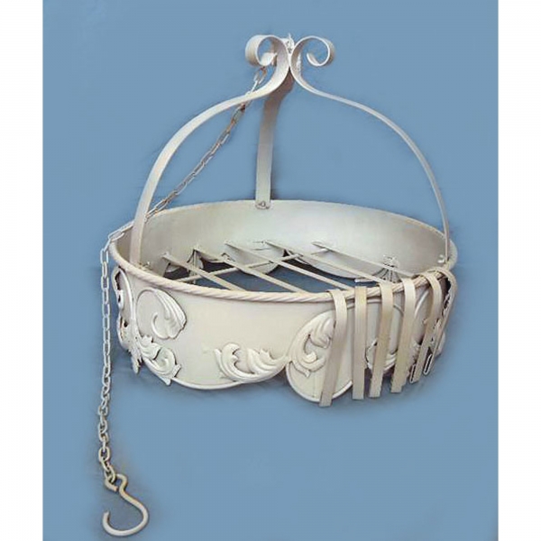 Antique White Iron Hanging Plant Holder