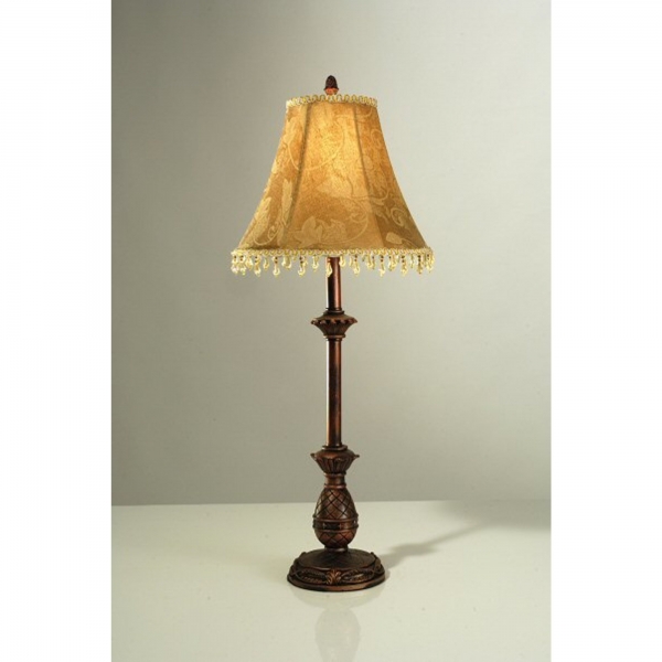 Copper Table Lamp, Deep Gold Shade