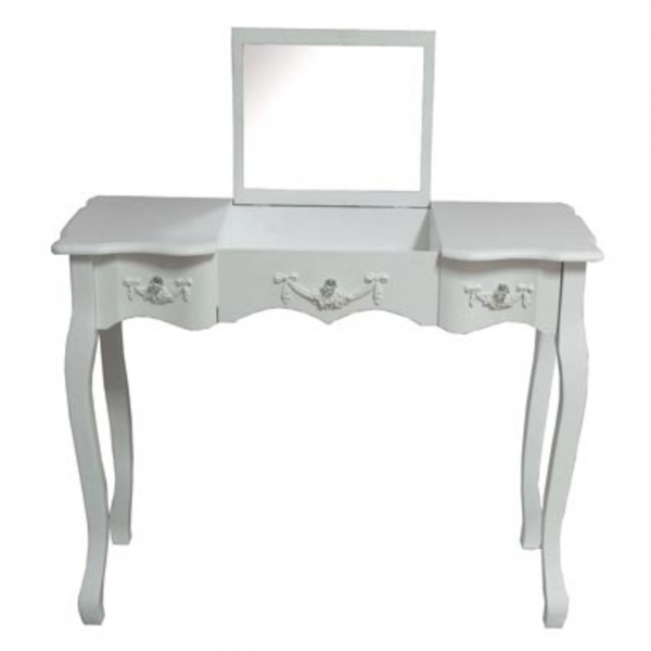 Boudoir Provence Dressing Table with Mirror - White