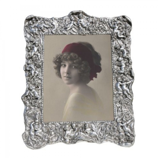 Silver Gilt Leaf Clay Paint Portrait  Photo Frame