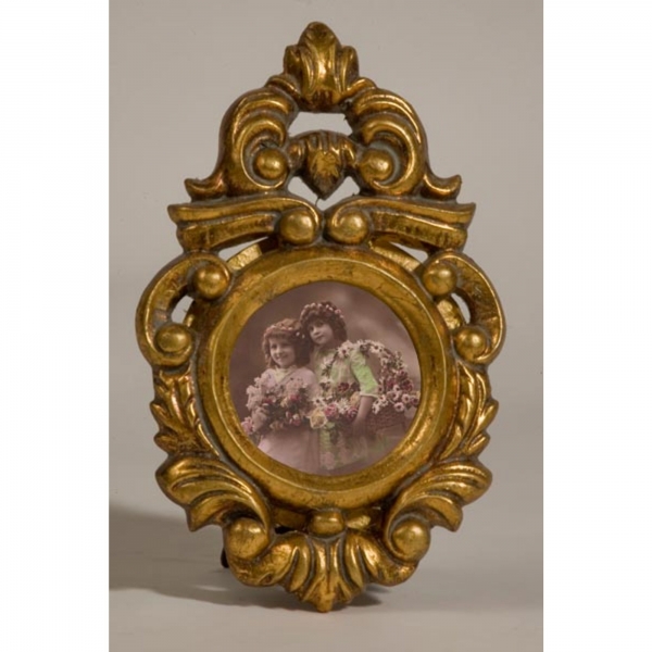 Gold Gilt Leaf Photo Frame - Round