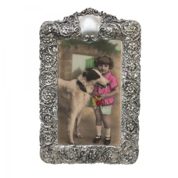 Silver Gilt Leaf Portrait Photo Frame