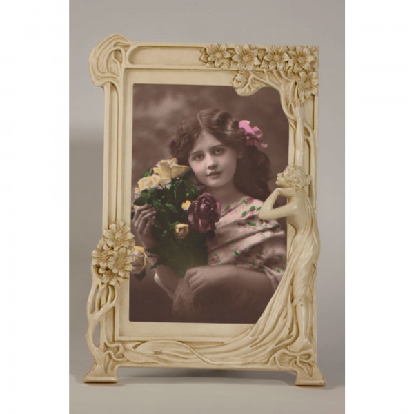 Art Nouveau Cream Clay Paint Photo Frame