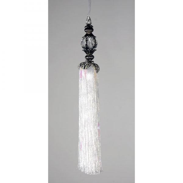 White Tassel with Crystal
