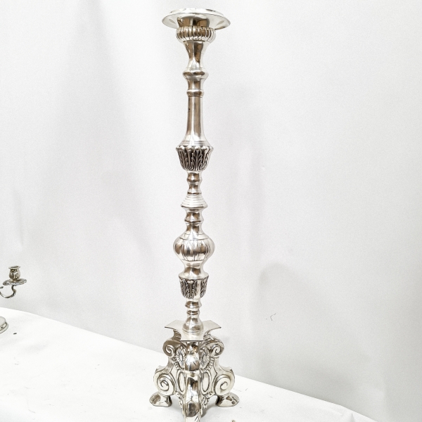 Bronze Silver Candle Holder Large