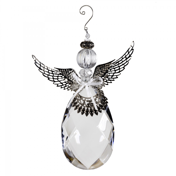 Decorative Accessories Angel Clear Acrylic Teardrop with Silver
