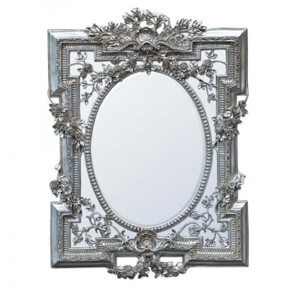 Florette Champagne Silver Gilt Leaf  Bevelled Mirror