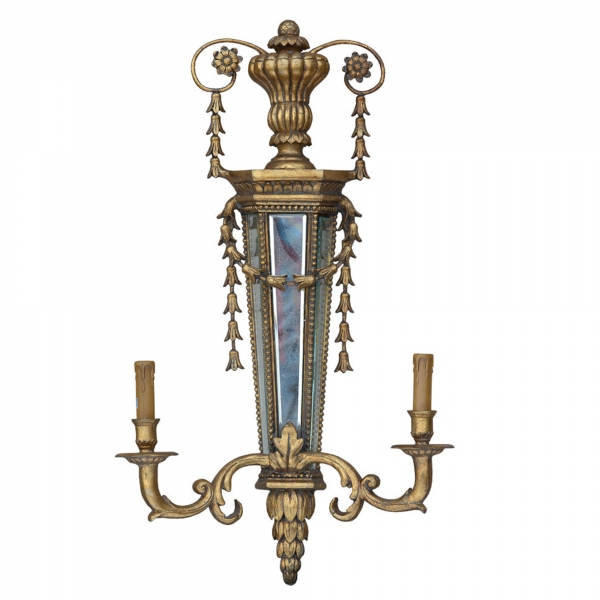 Antique Gold Wall Sconce - 2 Arm