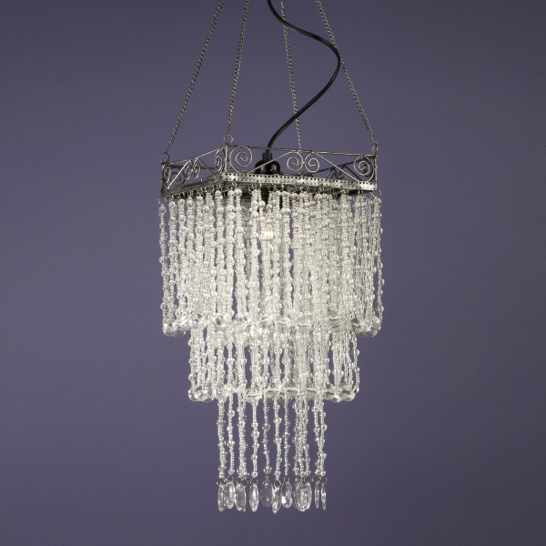 Jewelled Ceiling Light - Antique Silver
