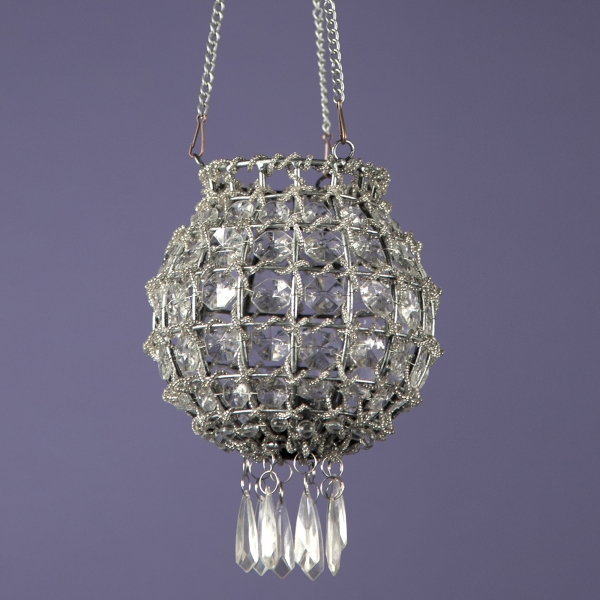 Jewelled Tealight Holder - Antique Silver 