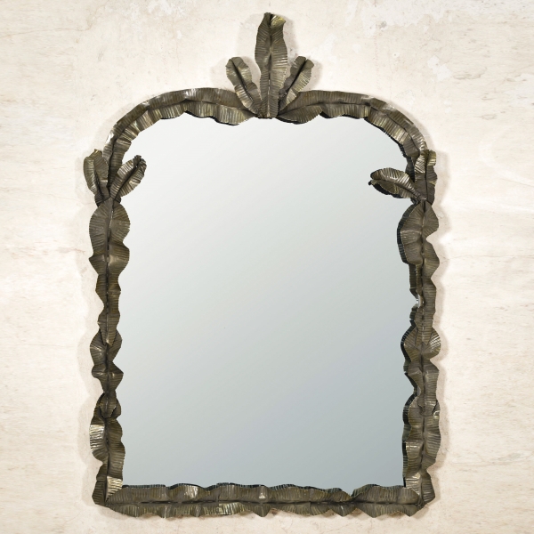 La Plume Metal Framed Mirror - Dark Silver