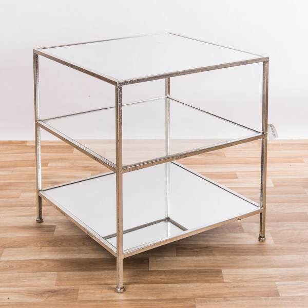 Gin Shu Metal Side Table - Silver Gilt Leaf
