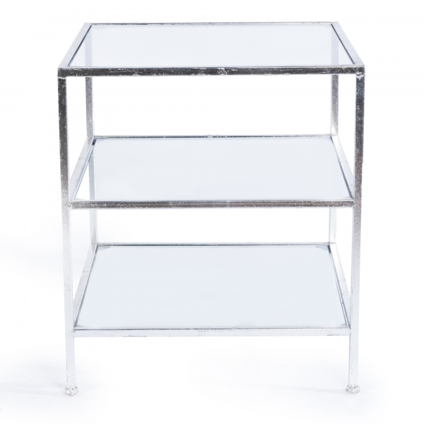 Gin Shu Metal Side Table - Silver Gilt Leaf