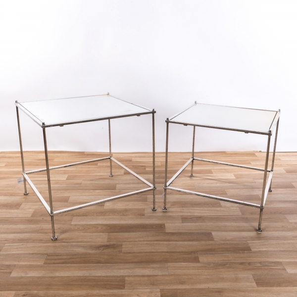 Gin Shu Metal Nest of Tables - Silver Gilt Leaf