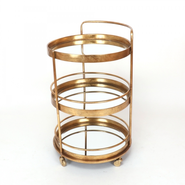 Gin Shu Metal Side Table - Gold Gilt Leaf