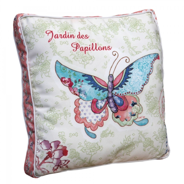 Vintage Primavera Cushion with Butterfly
