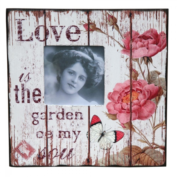 Vintage Primavera Wood Picture Frame Love