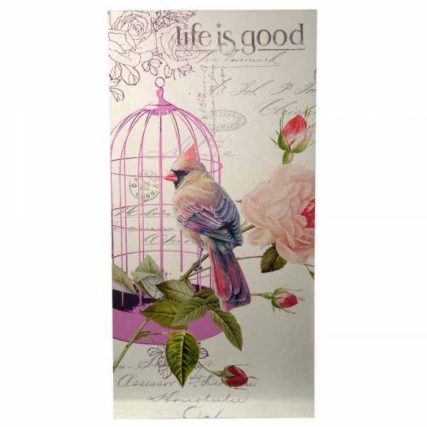 Vintage Wall Art Bird & Cage 