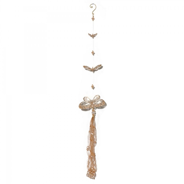 Honey/Champagne Three Butterfly chain with Tassels