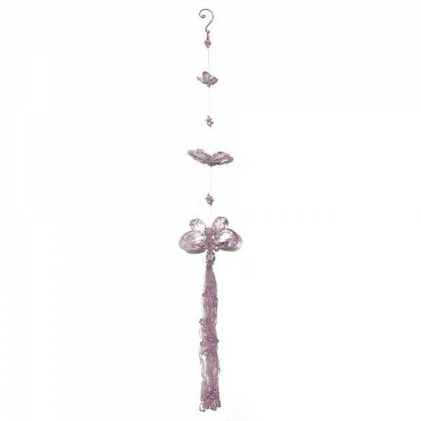 Lilac Three Butterfly chain with Tassels