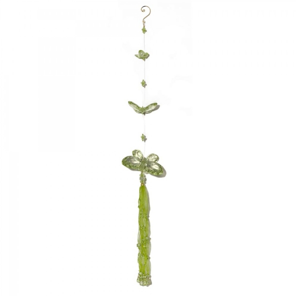 Mint Green Three Butterfly chain with Tassels